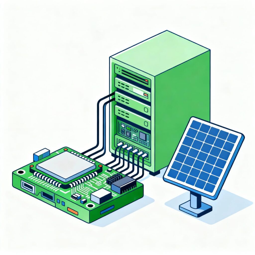 UnitechLabs' green servers are built from repurposed electronic waste CPUs and GPUs, reflecting our commitment to sustainability. Our future plan includes running these servers on solar energy, driving toward a cleaner, eco-friendly digital future.